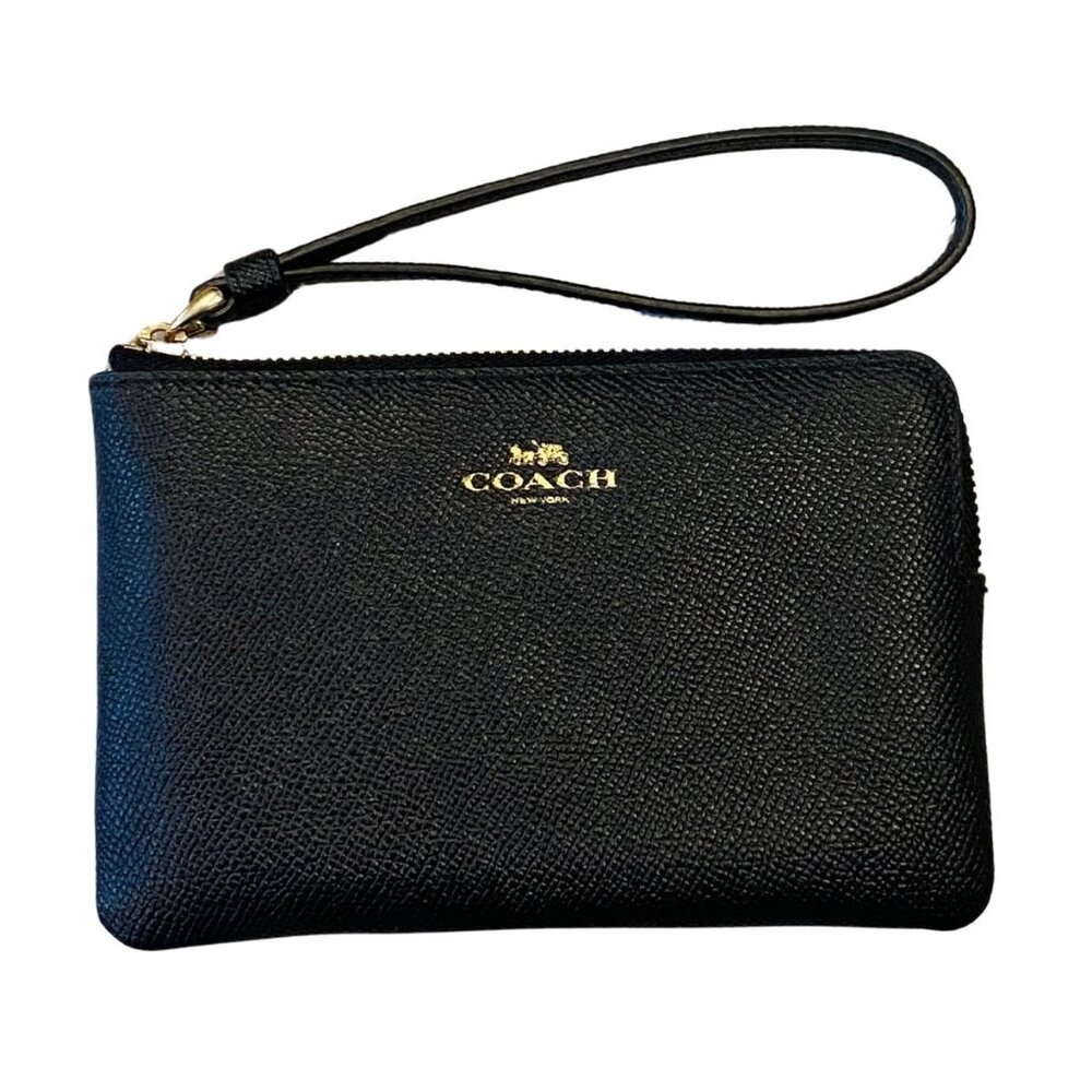 Leather Coach Wristlet Wallet Clutch